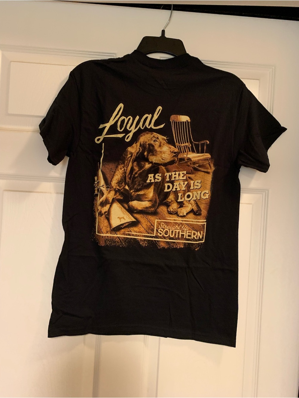 Loyal Graphic Tee with Hunting Dog - Black and Gold  Straight up Southern size s